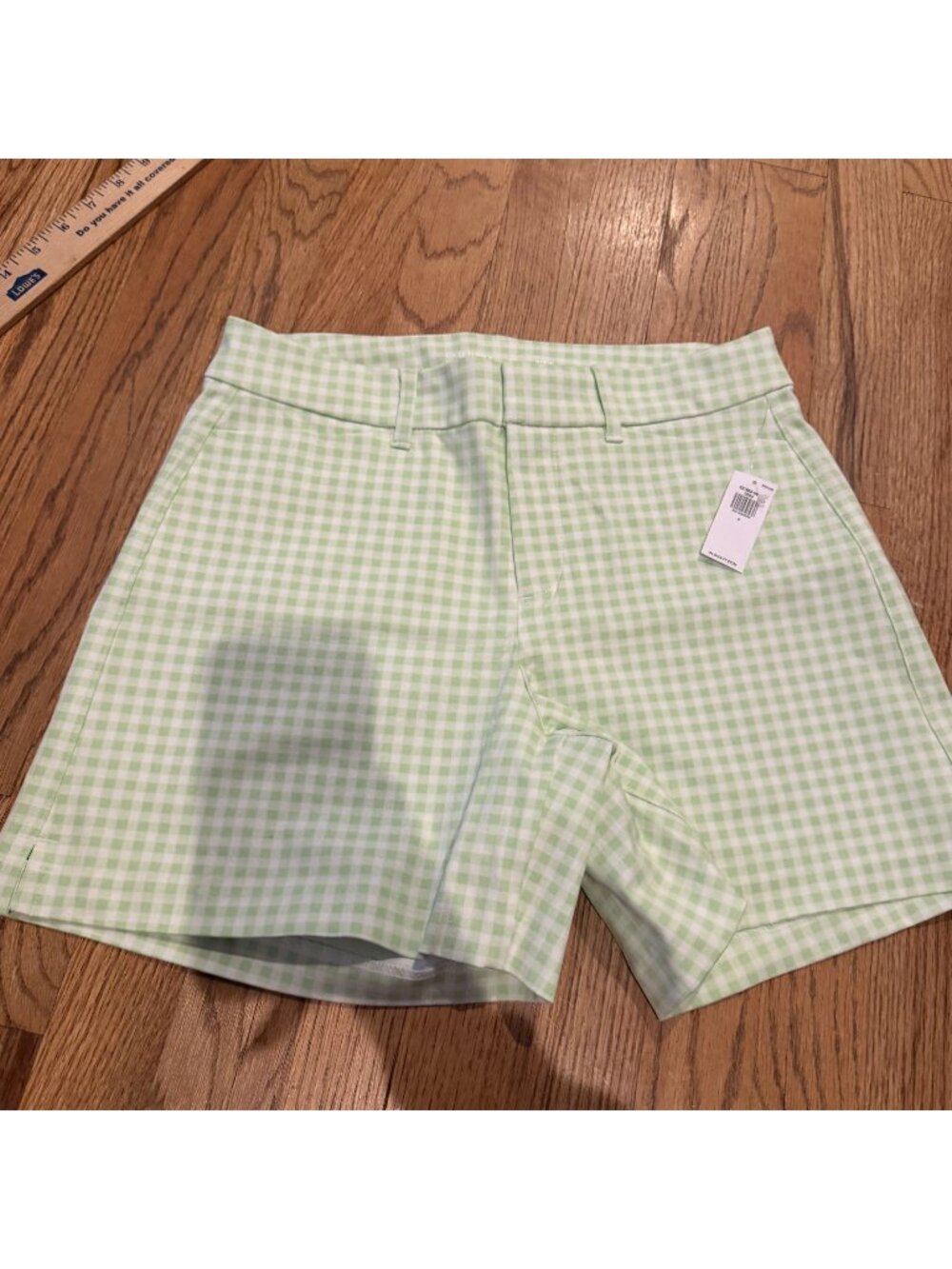 Old Navy Womens Green Plaid Pixie Shorts New Size 4 High Rise